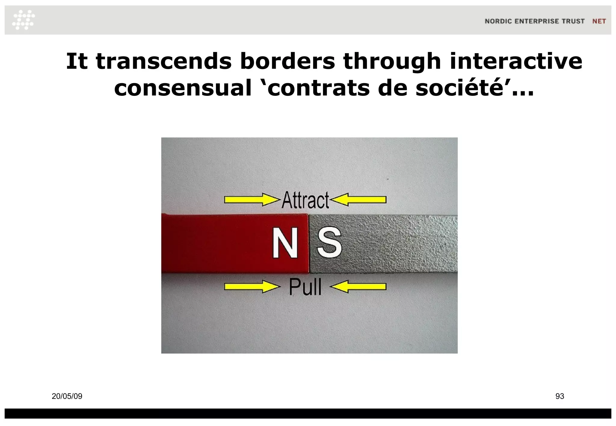 It transcends borders through interactive consensual ‘contrats de société’... 10/06/09 