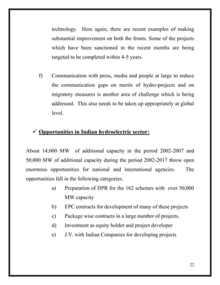 Energy project report on hydropower | PDF