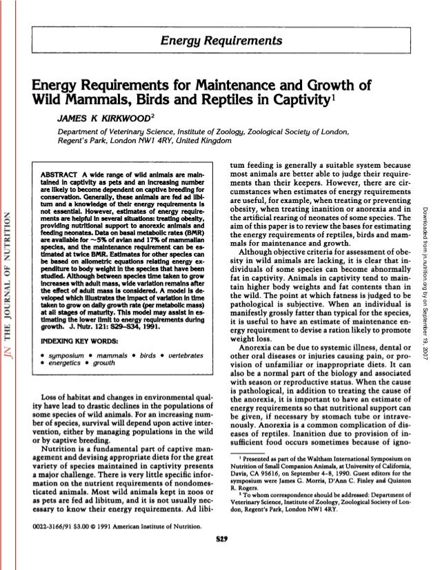 Energy requirements