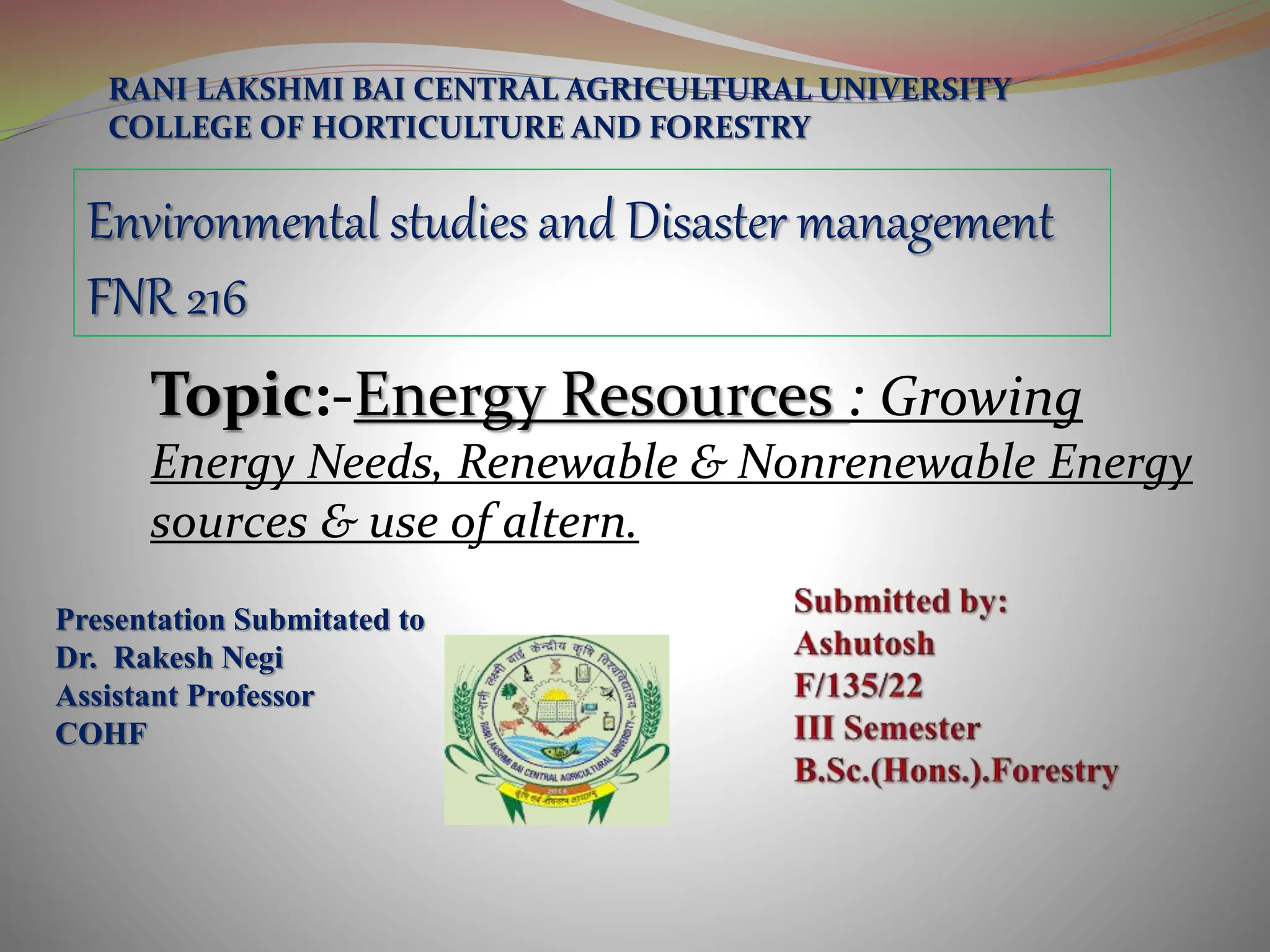 Energy resource Ashutosh_presesntation_ppt | PPTX