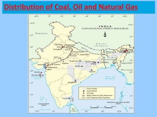 Distribution of Coal, Oil and Natural Gas
 