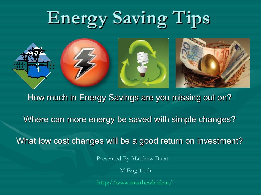 Energy Saving Tips