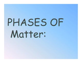 PHASES OF
 Matter:
 