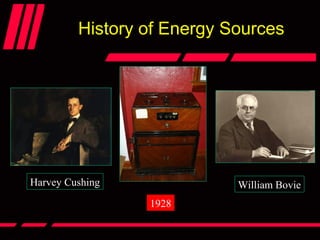 History of Energy Sources
Harvey Cushing William Bovie
1928
 