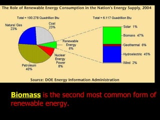 Biomass  is the second most common form of renewable energy. 