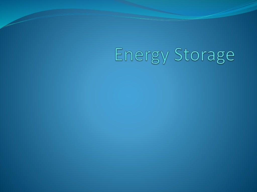Energy storage page 1