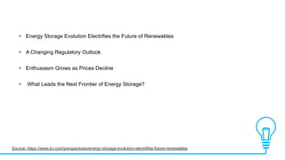 Energy storage Technologies & Innovation | PPTX