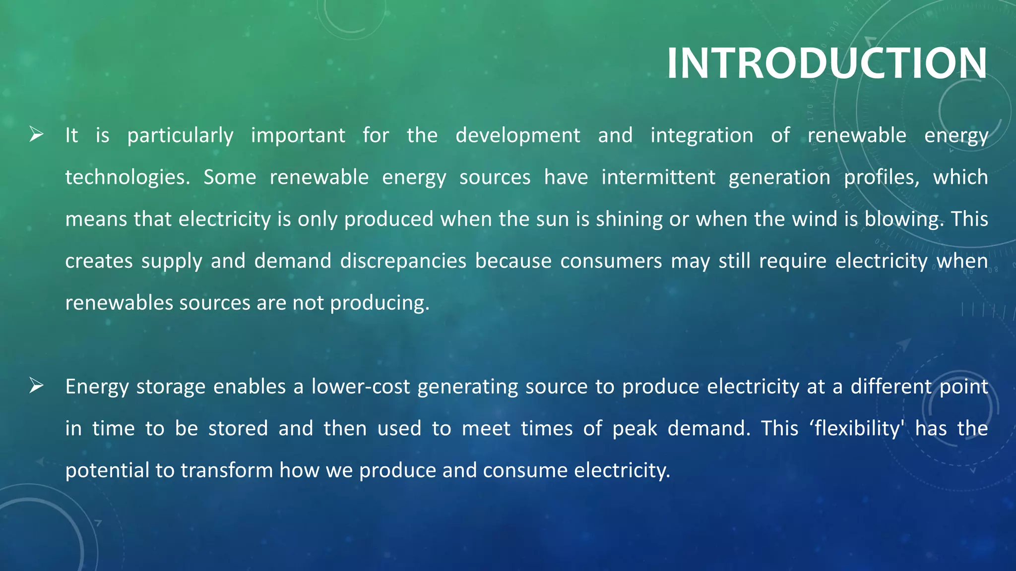 Energy storage systems PPT