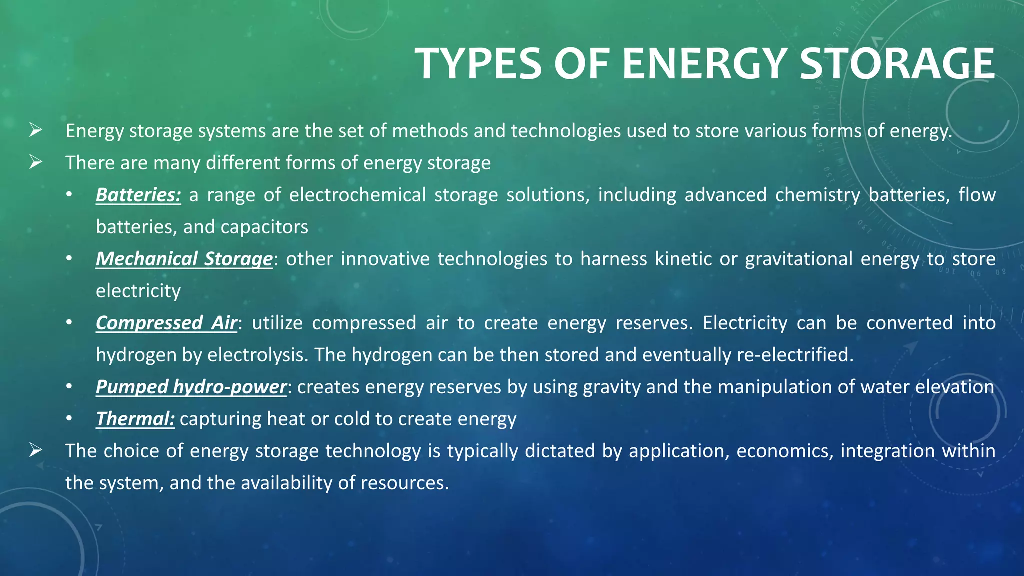 Energy storage systems PPT