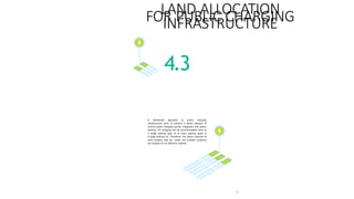 51
LAND ALLOCATION
FOR PUBLIC CHARGING
INFRASTRUCTURE
4.3
A distributed approach to public charging
infrastructure aims to achieve a dense network of
normal power charging points, integrated with public
parking. EV charging can be accommodated even at
a single parking spot, or at many parking spots in
a large parking lot. Therefore, the space required at
each location may be small, but multiple locations
are needed for an effective network.
 
