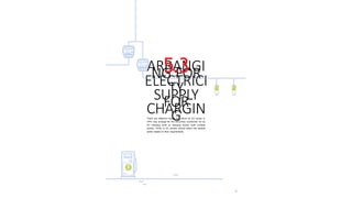 61
ARRANGI
NG FOR
ELECTRICI
TY
SUPPLY
FOR
CHARGIN
G
5.3
There are different means by which an EV owner or
CPO may arrange for the electricity connection for an
EV charging point or charging facility (with multiple
points). CPOs or EV owners should select the optimal
option based on their requirements.
 