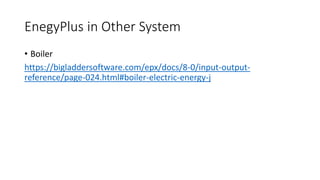 Energy Plus Analysis Tutorial Energy System Modeling for energy system analysis | PDF