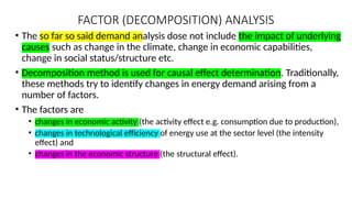 Energy System Modeling: Factor Analysis and Decomposition Techniques | PPTX