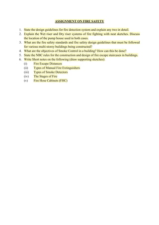 Fire Safety Assignment.pdf ENERGY SYSTEMS, ELECTRICITY AND FIRE SAFETY | PDF