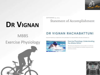 DR VIGNAN
MBBS
Exercise Physiology
 