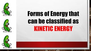 Forms of Energy that
can be classified as
KINETIC ENERGY
 
