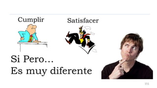 Si Pero…
Es muy diferente
Cumplir Satisfacer
151
 