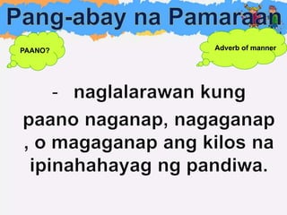 Iba't ibang uri ng Pang-abay (Filipino 9) | PPTX