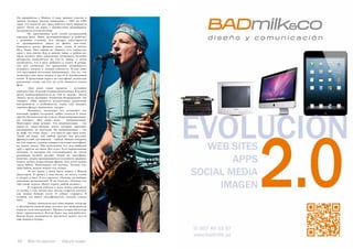 60 Bсе по-русски - Vse po russki Vse po russki - Bсе по-русски 61
Он проработал у Майлса 4 года, принял участие в
записи четырех дисков, вышедших с 1981 по 1984
годы, что помогло ему сразу войти в элиту мирового
джаза. Затем он играл с множеством выдающихся
музыкантов и коллективов.
	 На протяжении всей своей музыкальной
карьеры Билл Эванс экспериментирует и работает
с разными стилями. Его интерес простирается
от традиционного джаза до фанка, хип-хопа,
блюграсса, рэгги, фьюжна, рока, соула. В начале
90-х Эванс был одним из первых, кто совместил
джаз с хип-хопом.«Как и многие люди, я люблю все
виды музыки. Мне, джазовому музыканту, безумно
интересно погрузиться во что-то новое, а затем
посмотреть, что я могу добавить к этому. Я думаю,
что для слушателя это прекрасная возможность
услышать музыку в свежем контексте. И для меня
это настоящий источник вдохновения. Это то, что
позволяет мне идти вперед и расти в музыкальном
плане. Я продолжаю играть на саксофоне, используя
различные стили, так что, по сути, меняется только
фон».
	 «Для меня такие проекты  –  истинное
удовольствие. Я делаю это ради развлечения. Я не могу
долго концентрироваться на чем-то одном». Билла
Эванса часто называют человеком Возрождения. Он
говорит: «Мне нравится использовать различные
инструменты, в особенности, такие, как: банджо,
скрипка-фиддл, мандолина, гитара».
	 Музыкант, насколько это позволяет его
плотный график гастролей, любит учиться и учить
других. На своем мастер-классе «Язык импровизации»
он говорит: «Вся наша игра – импровизация.
Некоторые люди думают, что импровизация  –  это
какие-то таинственные ноты, которые приходят
неожиданно, из ниоткуда. Но импровизация  –  это
не миф, это язык. Джаз – это просто еще один язык.
Такой же язык, как любой другой: как русский,
французский, английский – любой. Можно говорить
на этих языках, а можно говорить на языке саксофона,
на языке джаза. Мы используем его для общения
друг с другом на сцене. Вот и все. Есть определенные
мелодии, от которых мы отталкиваемся, но потом
развиваем музыку дальше. Играя на саксофоне,
конечно, нужно придерживаться основного правила:
играть только осмысленные фразы. Для этого нужно
знать бибоп. Необходимо его изучать. Потому что,
зная бибоп, можно играть что угодно.
	 18 лет назад у меня была запись с Миком
Джаггером. Я провел с ним месяц, он хотел, чтобы
я сыграл у него. Я его спросил: «Почему ты любишь
джазовых музыкантов?» И он ответил: «Потому что
они умеют играть. Могут играть любую музыку».
	 Я старался учиться у всех, искал контактов
со всеми, с кем только мог, всегда старался изучить
как можно больше всего. И сейчас стараюсь. Я
слушаю так много саксофонистов, сколько только
могу.
	 Знайте, никогда не наступит момент, когда вы
в абсолютно полной мере изучите все возможности
игры на этом инструменте. Процесс открытий всегда
будет продолжаться. Всегда будет над чем работать.
Всегда будет возможность научиться делать что-то
еще немного лучше».
 