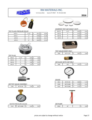 CATALOGO 2016 RM MATERIALS | PDF