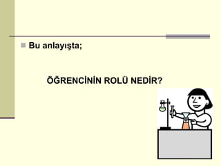 Bu anlayışta; ÖĞRENCİNİN ROLÜ NEDİR? 