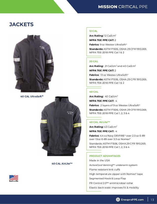 Enespro PPE Catalog USAMade Personal Protective Equipment