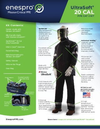Enespro PPE UltraSoft 20 CAL PPE Kit for NFPA 70E Category 2 Work
