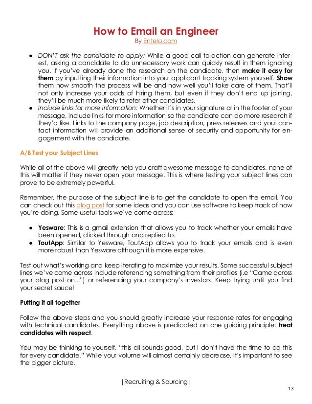recruiting resource for hiring managers whos who in high tech recru how to respond to a recruiter email sample