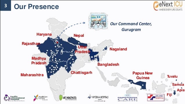 Papua New
Guinea
Bangladesh
Nepal
Haryana
Maharashtra
Chattisgarh
Rajasthan
a
Madhy
Pradesh
Our Presence
Our Command Center,
Gurugram
Uttar
Pradesh
Tuvalu
Samoa
Apia
Fiji
3
Nagaland
 