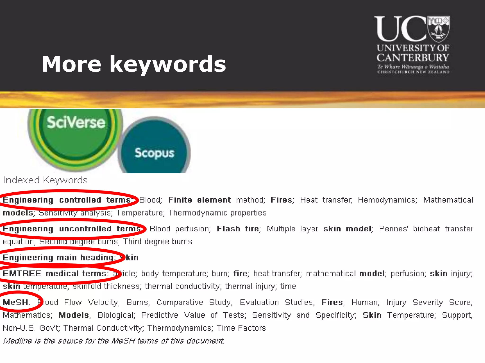 More keywords
 