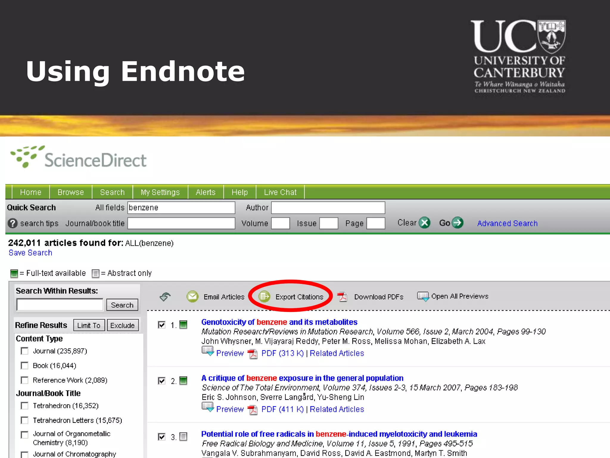 Using Endnote
 