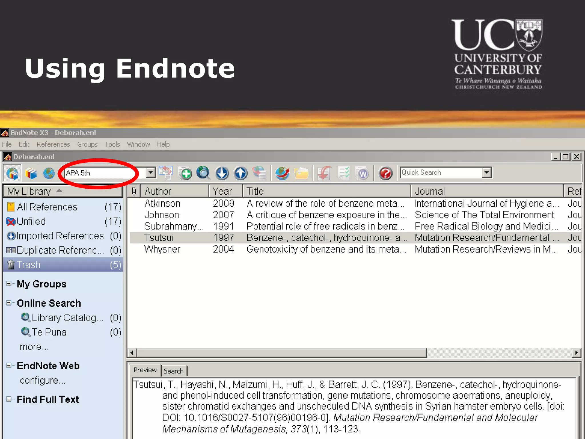 Using Endnote
 