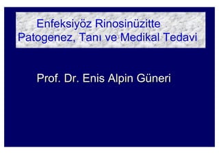 Enfeksiyöz Rinosinüzitte
Patogenez, Tan ve Medikal Tedavi
Prof. Dr. Enis Alpin GProf. Dr. Enis Alpin Güünerineri
 