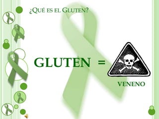 ¿QUÉ ES EL GLUTEN? 
GLUTEN = 
VENENO 
 