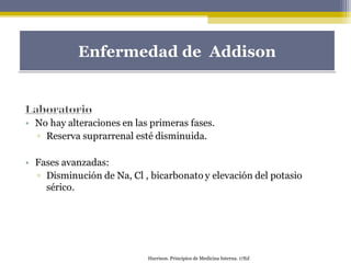 Enfermedad de AddisonEnfermedad de Addison
Harrison. Principios de Medicina Interna. 17Ed
 