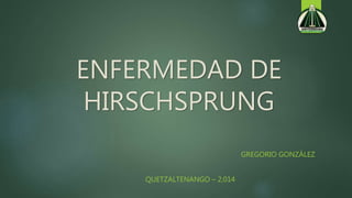 ENFERMEDAD DE
HIRSCHSPRUNG
GREGORIO GONZÁLEZ
QUETZALTENANGO – 2,014
 