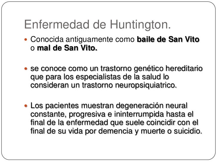 Enfermedad de huntington Enfermedad de huntington