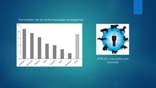 61% son causados por
zoonosis
Transmisión de las enfermedades emergentes
 