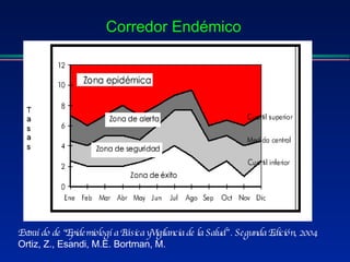 Extraído de “Epidemiología Básica yVigilancia de la Salud” . Segunda Edición, 2004  Ortiz, Z., Esandi, M.E. Bortman, M. Corredor Endémico 