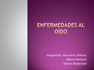 Integrantes: Macarena Jiménez
Valeria Marabolí
Valeria Maldonado
 