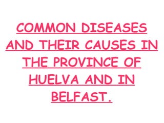 COMMON DISEASES AND THEIR CAUSES IN THE PROVINCE OF HUELVA AND IN BELFAST. 