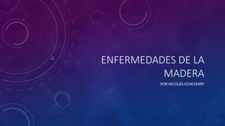 ENFERMEDADES DE LA
MADERA
POR NICOLÁS ECHEVERRY
 
