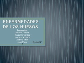 Integrantes:
Amílcar Garban
Jesús Hernández
Harrison Andrade
Astrid Carrillo
José Parra Equipo N°
7
 