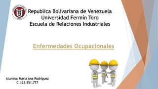 Republica Bolivariana de Venezuela
Universidad Fermín Toro
Escuela de Relaciones Industriales
Alumna: María Ana Rodríguez
C.I:23.851.777
 