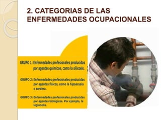 2. CATEGORIAS DE LAS
ENFERMEDADES OCUPACIONALES
 