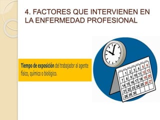 4. FACTORES QUE INTERVIENEN EN
LA ENFERMEDAD PROFESIONAL
 