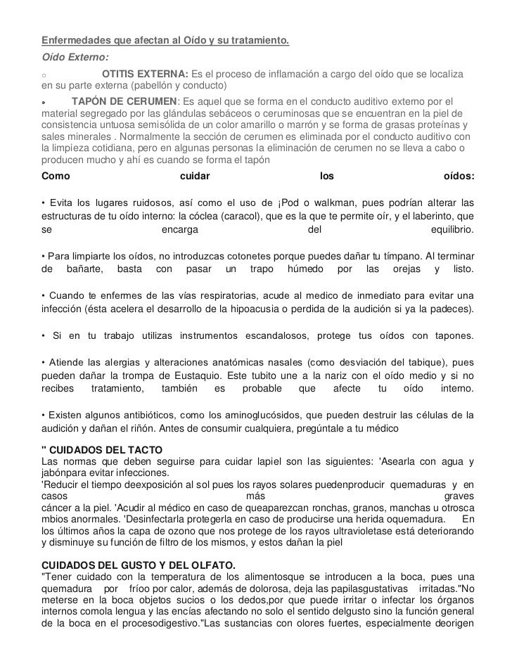 Enfermedades que afectan al oído y su tratamiento Enfermedades que afectan al oído y su tratamiento