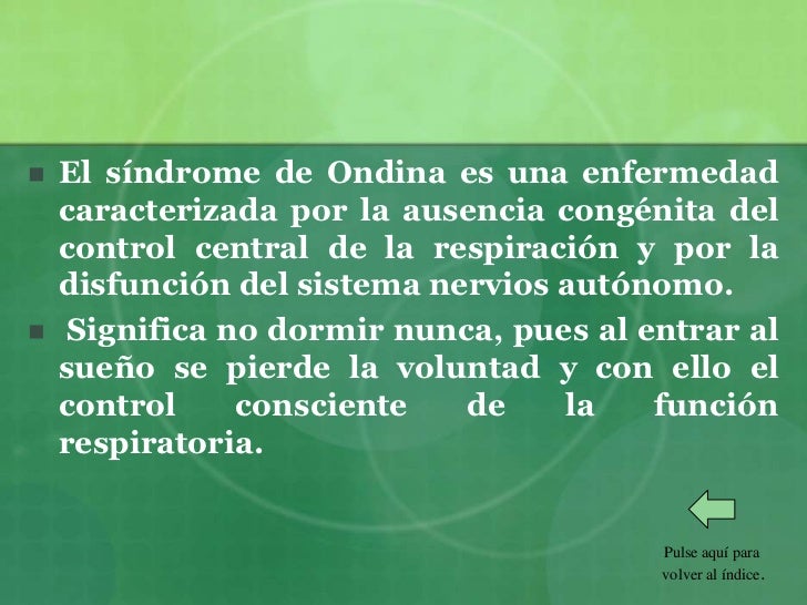 Enfermedades raras. Síndrome de la Ondina.