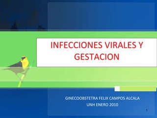 INFECCIONES VIRALES Y GESTACION GINECOOBSTETRA FELIX CAMPOS ALCALA UNH ENERO 2010 