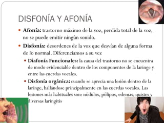 Enfermedades vocales en la docencia | PPTX